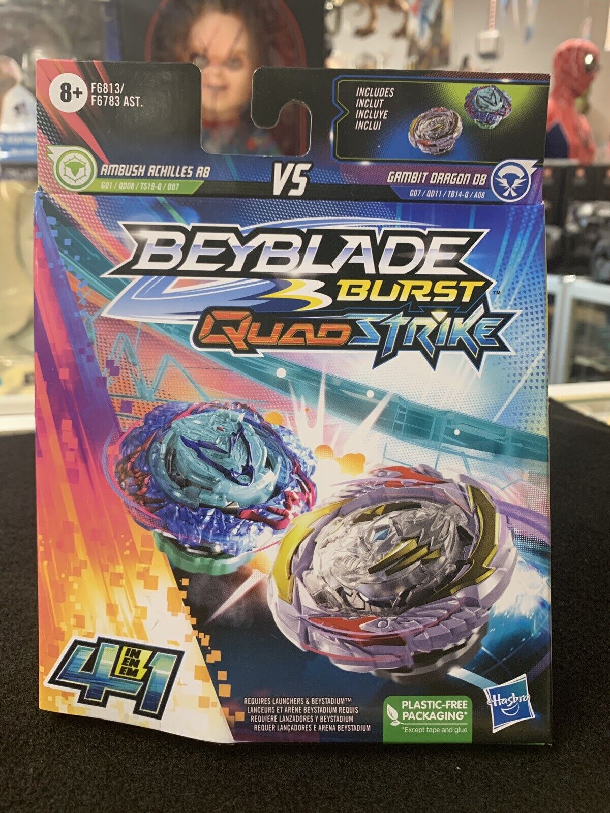 Hasbro Beyblade Burst QuadStrike Dragon and Achilles Dual Pack