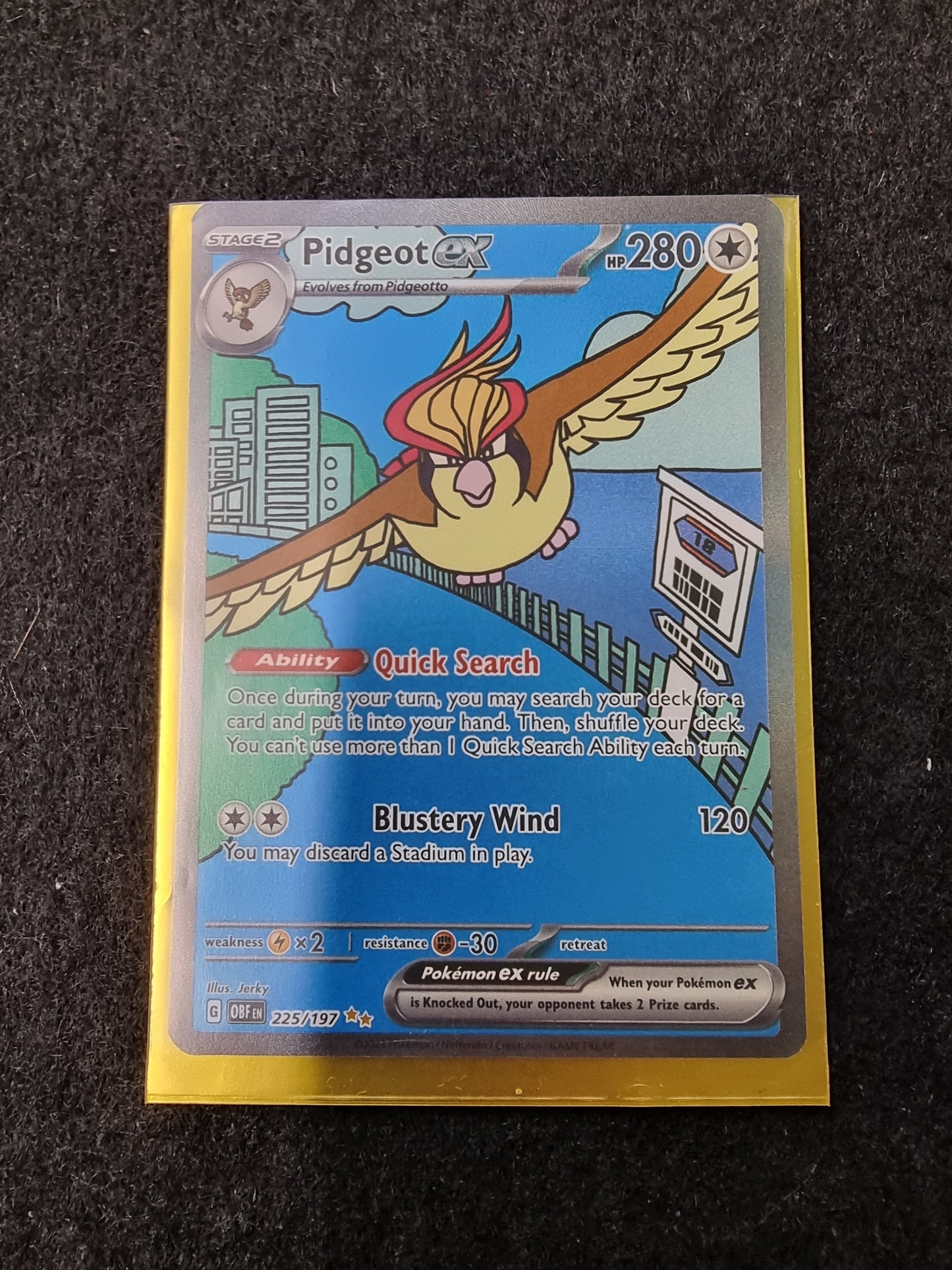 Pokémon TCG Pidgeot ex- Obsidian Flames 225/197 Special Illustration Rare NM