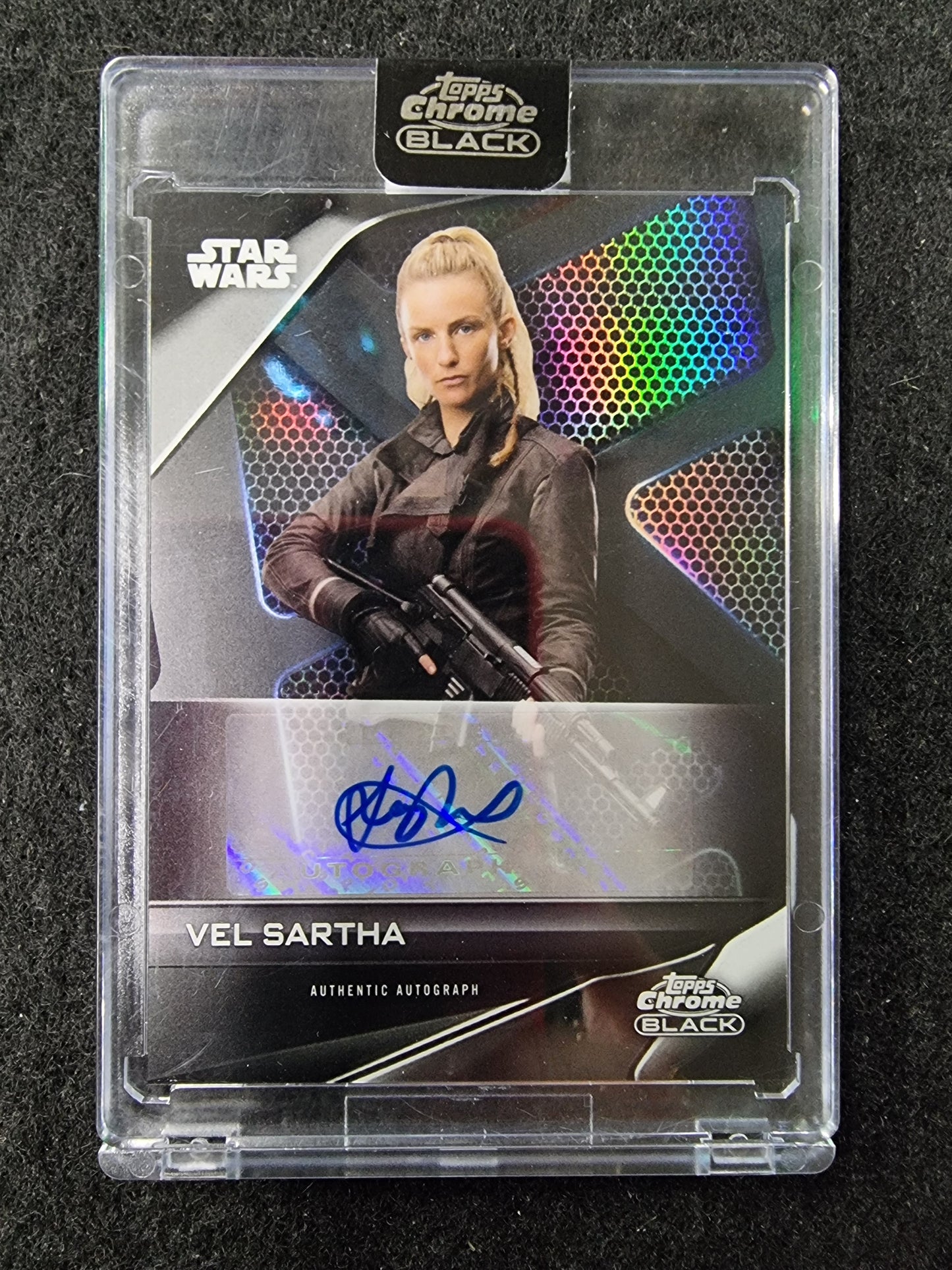 2023 Topps Star Wars Chrome Black No. A-FM Vel Sartha Auto, Faye Marsay