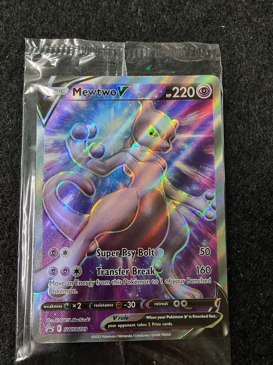 POKEMON GO - MEWTWO V - SWSH229 - FULL ART - Black Star Promo - NM/M - NEW