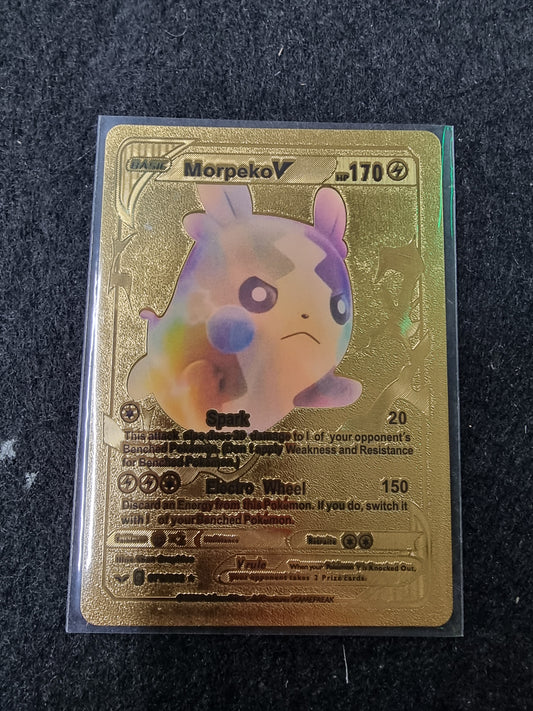 Morpeko V - Gold Foil Pokemon Card Fan Art Card