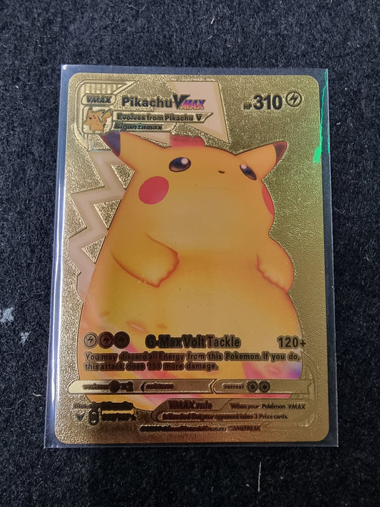 Carte Métal Or  GOLD FOIL Pokémon Pikachu Vmax 310