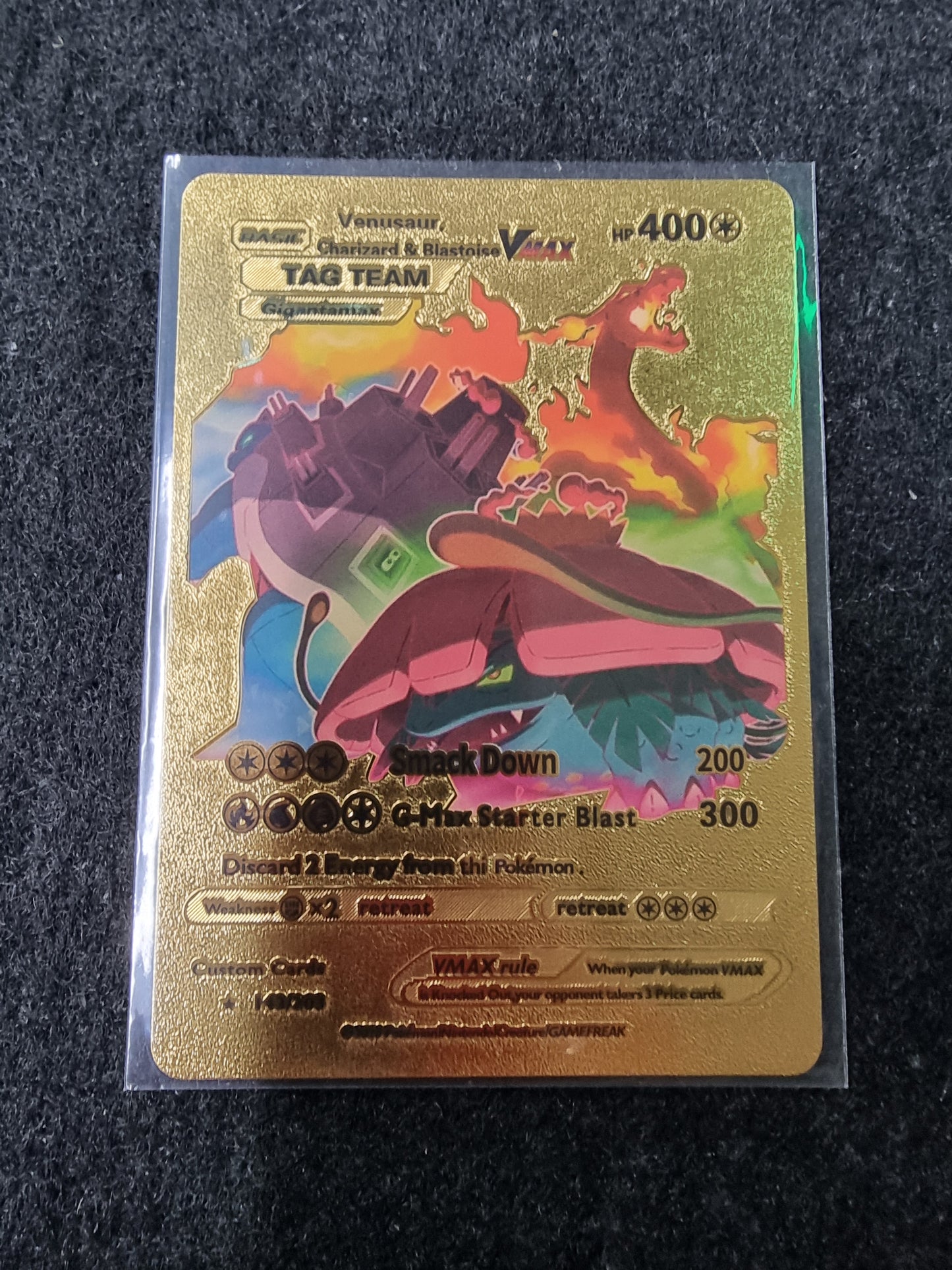 Pokemon Charizard & Blastoise VMAX Gold Card