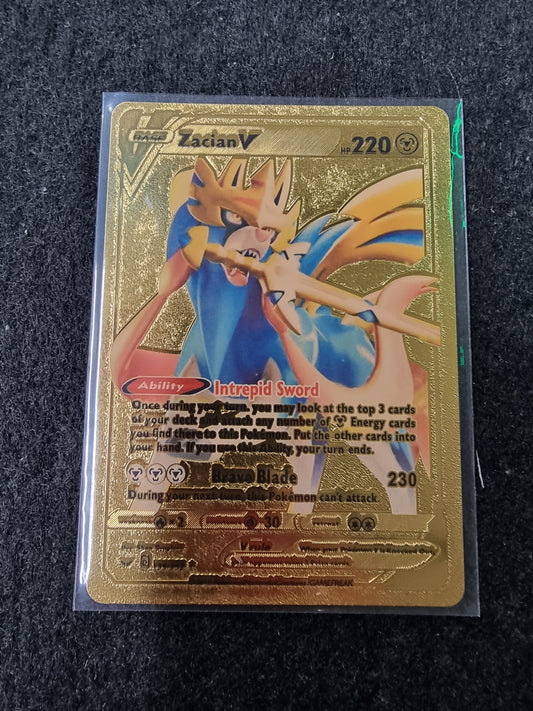 Pokemon Zacian V Gold Foil Fan Art #138/202 220HP