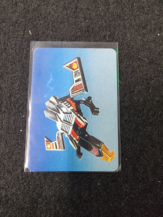 1985 Hasbro Transformer Card Series 1 BUZZSAW Card 105 Blue