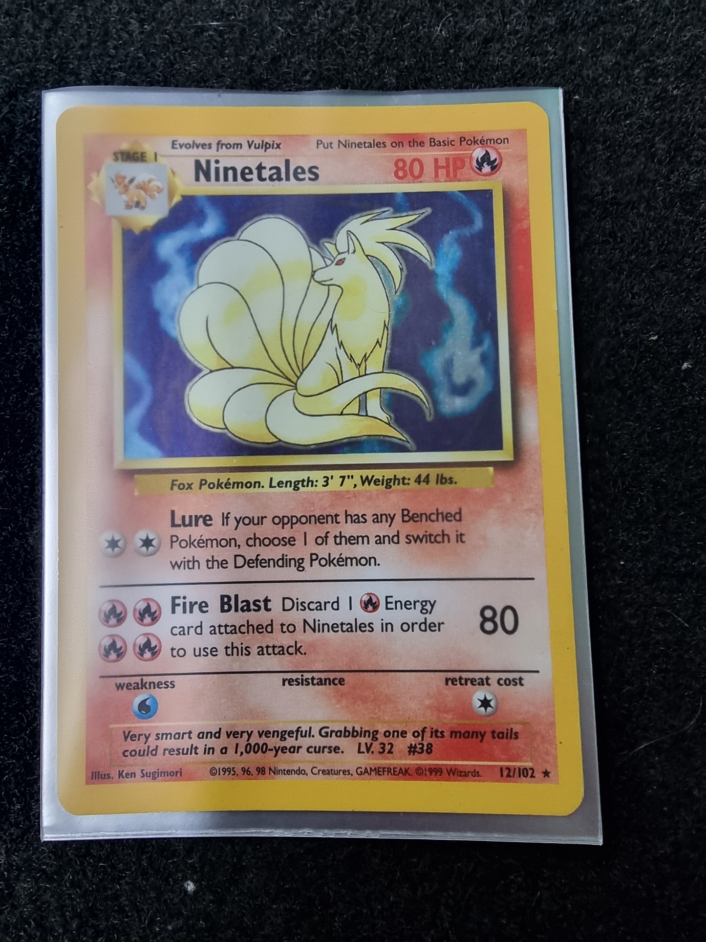 Pokémon TCG Ninetales Base Set 12/102 Holo Unlimited Holo Rare