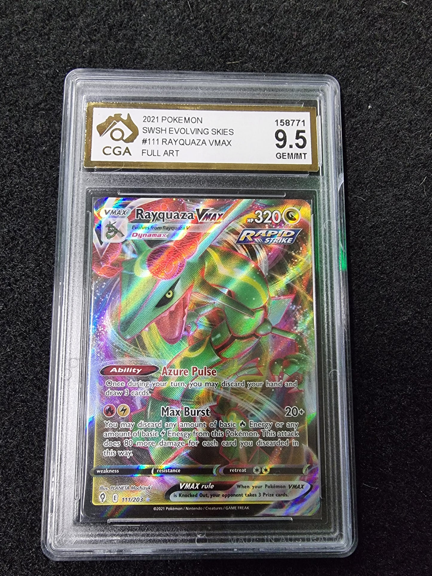 Rayquaza VMAX 111/203 Pokémon Evolving Skies CGA 9.5 GEM/MT