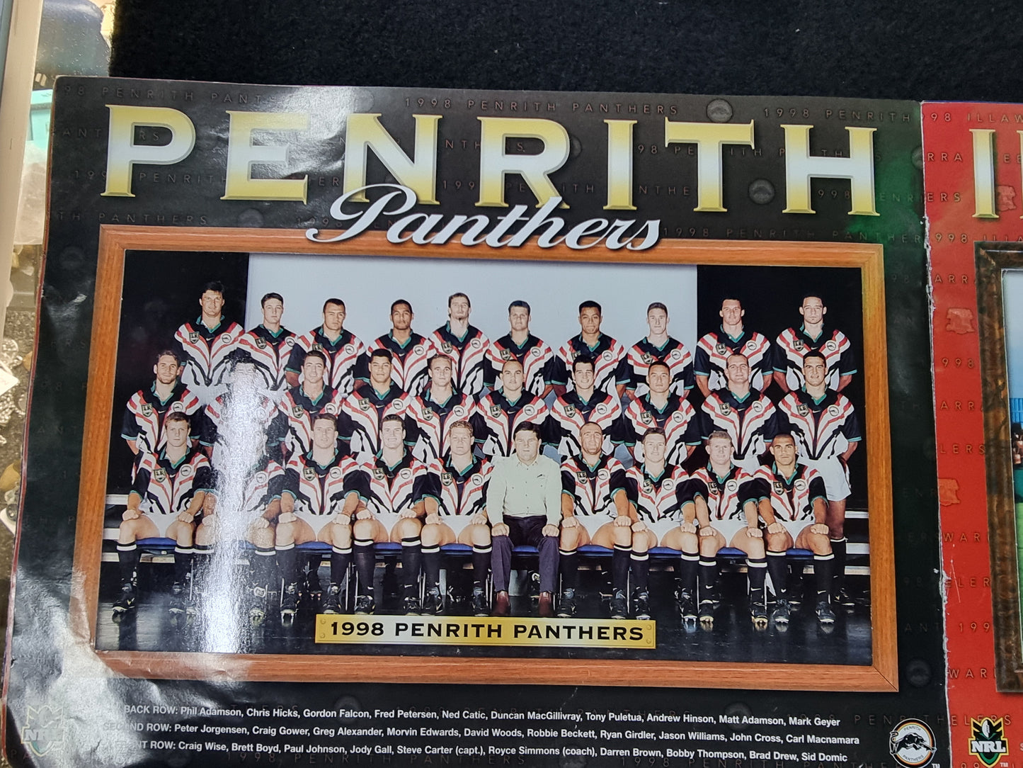 1998 NRL Telegraph set of 20 team photos and the Footy Show panel in album