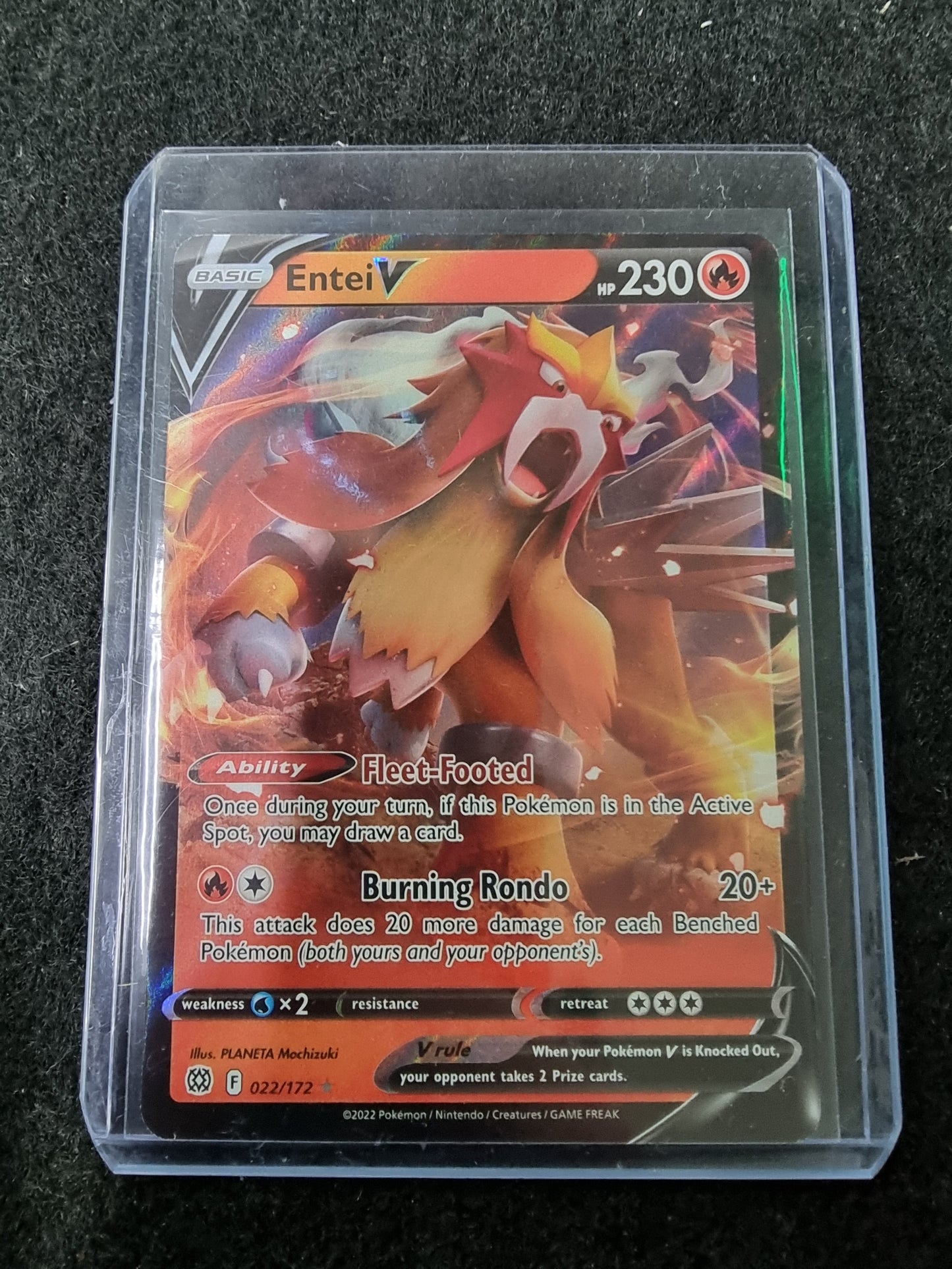 Pokémon Entei V Sword & Shield: Brilliant Stars 022/172 Holo Ultra Rare