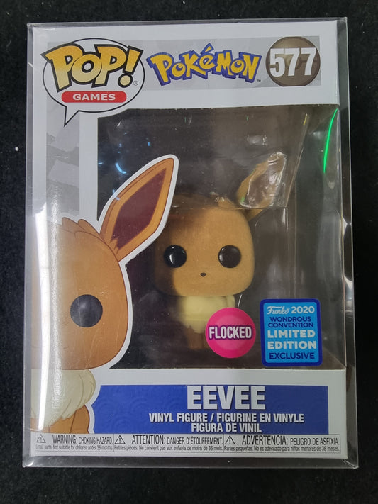 FUNKO POP POKEMON EEVEE FLOCKED #577 LIMITED EDITION  EXCLUSIVE