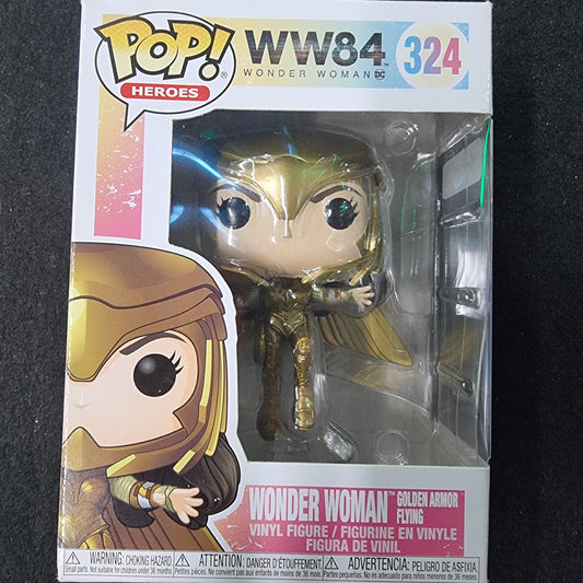 FUNKO POP WW84 WONDER WOMAN GOLDEN ARMOR FLYING #324