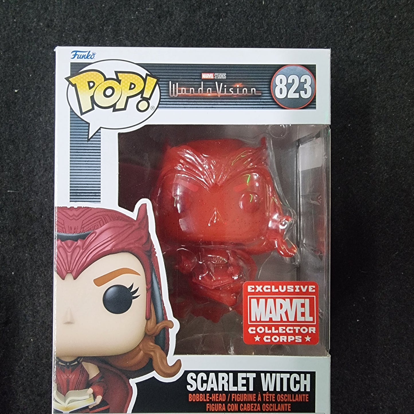 FUNKO POP MARVEL STUDIOS WADA VISION SCARLET WITCH #823 EXCLUSIVE MARVEL COLLECTOR CORPS