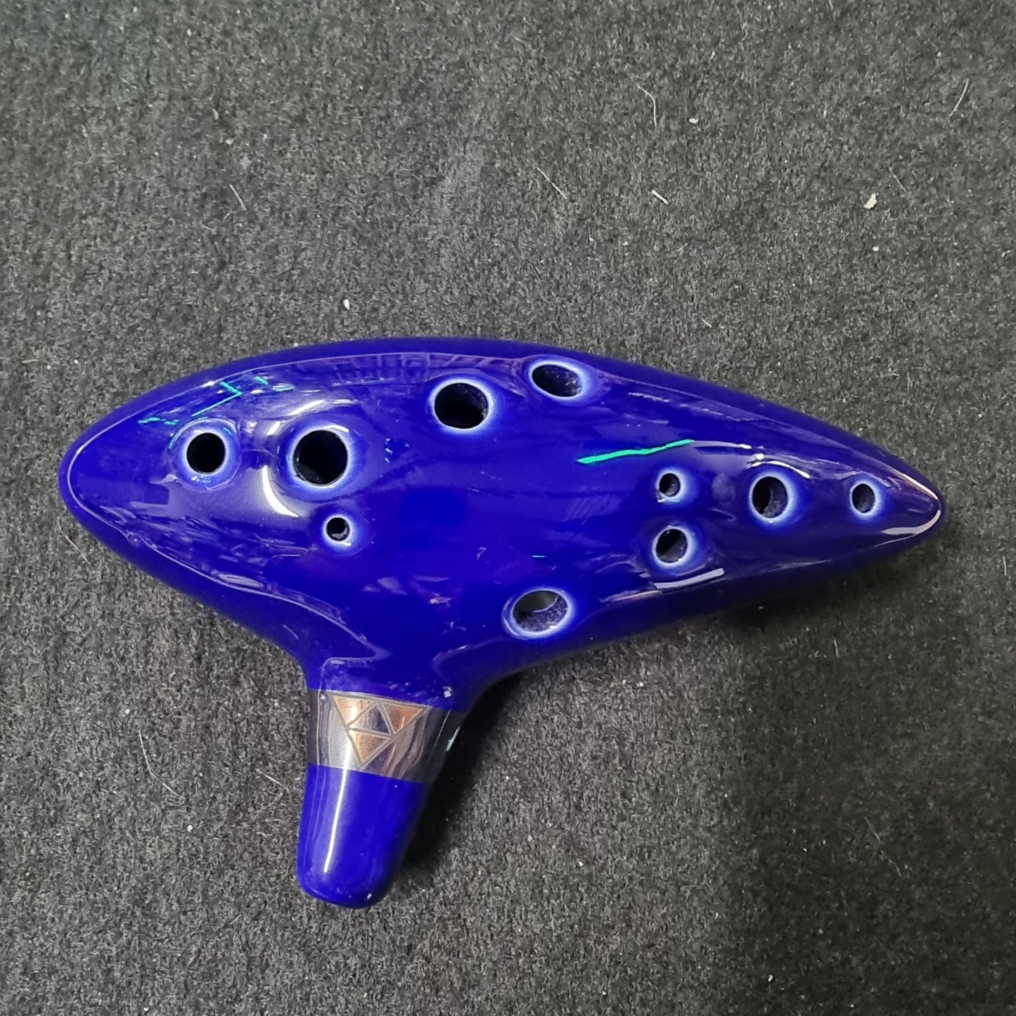 12 Hole Ocarina of Time Ceramic Alto C Flute Legend of Zelda Blue Instrument