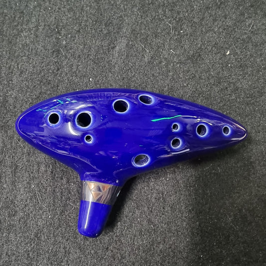 12 Hole Ocarina of Time Ceramic Alto C Flute Legend of Zelda Blue Instrument