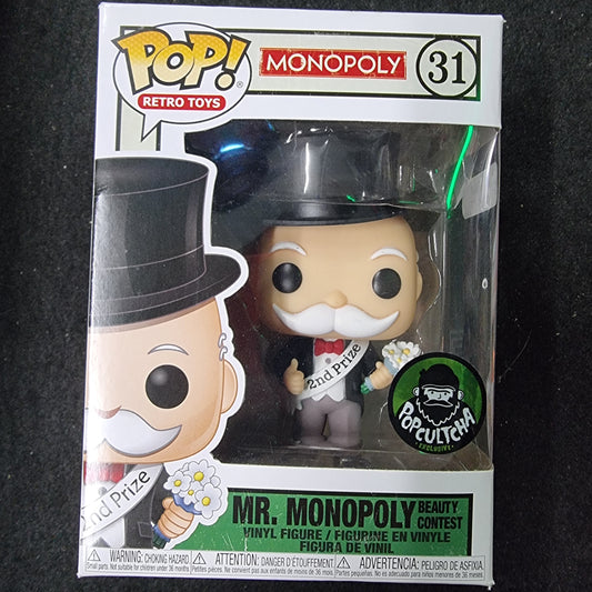 FUNKO POP MONOPOLY MR. MONOPOLY BEAUTY CONTEST #31 POPCULTCHA EXCLUSIVE