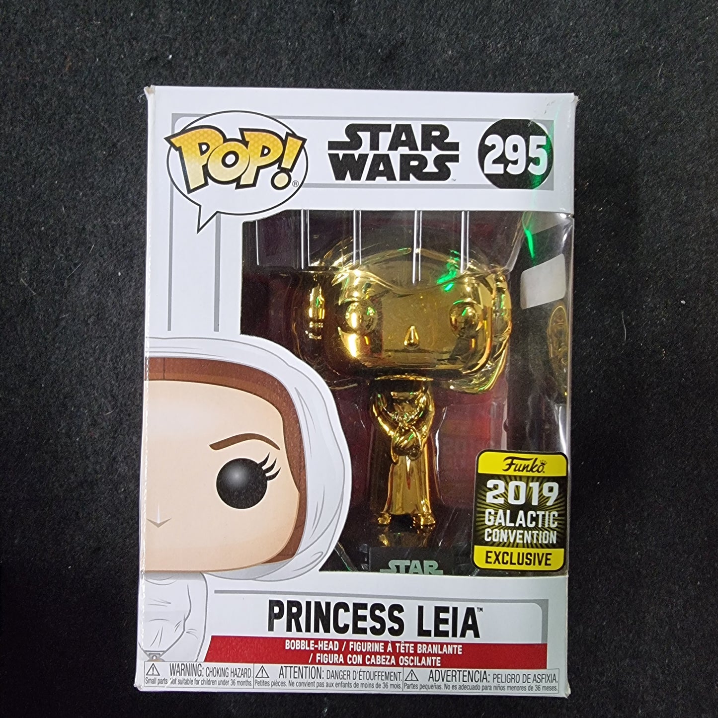 FUNKO POP STAR WARS PRINCESS LEIA 2019 GALACTIC CONVENTION EXCLUSIVE #295