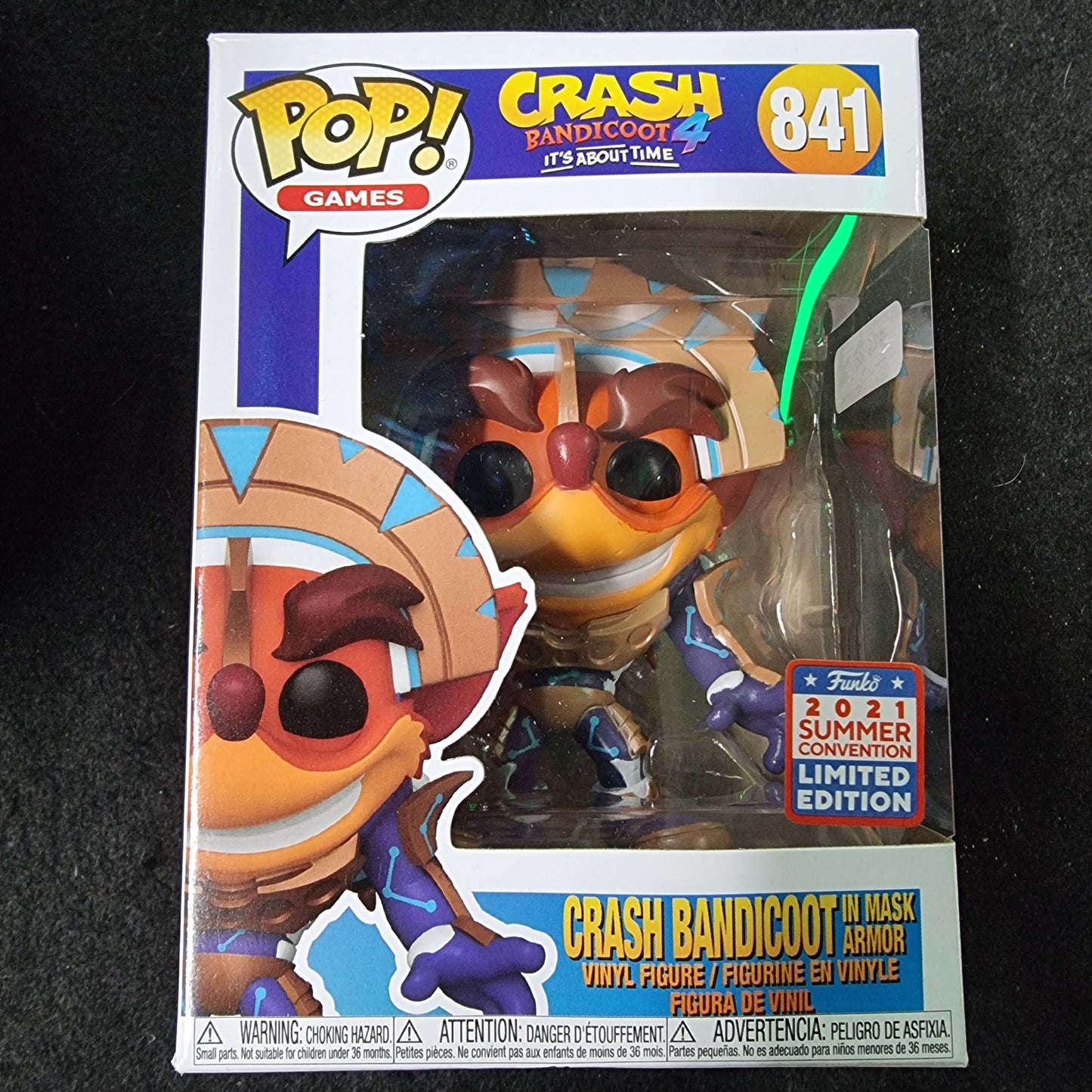 FUNKO POP CRASH BANDICOOT 4 IT'S ABOUT TIME CRASH BANDICOOT IN MASK ARMOR LIMITED EDITION #841