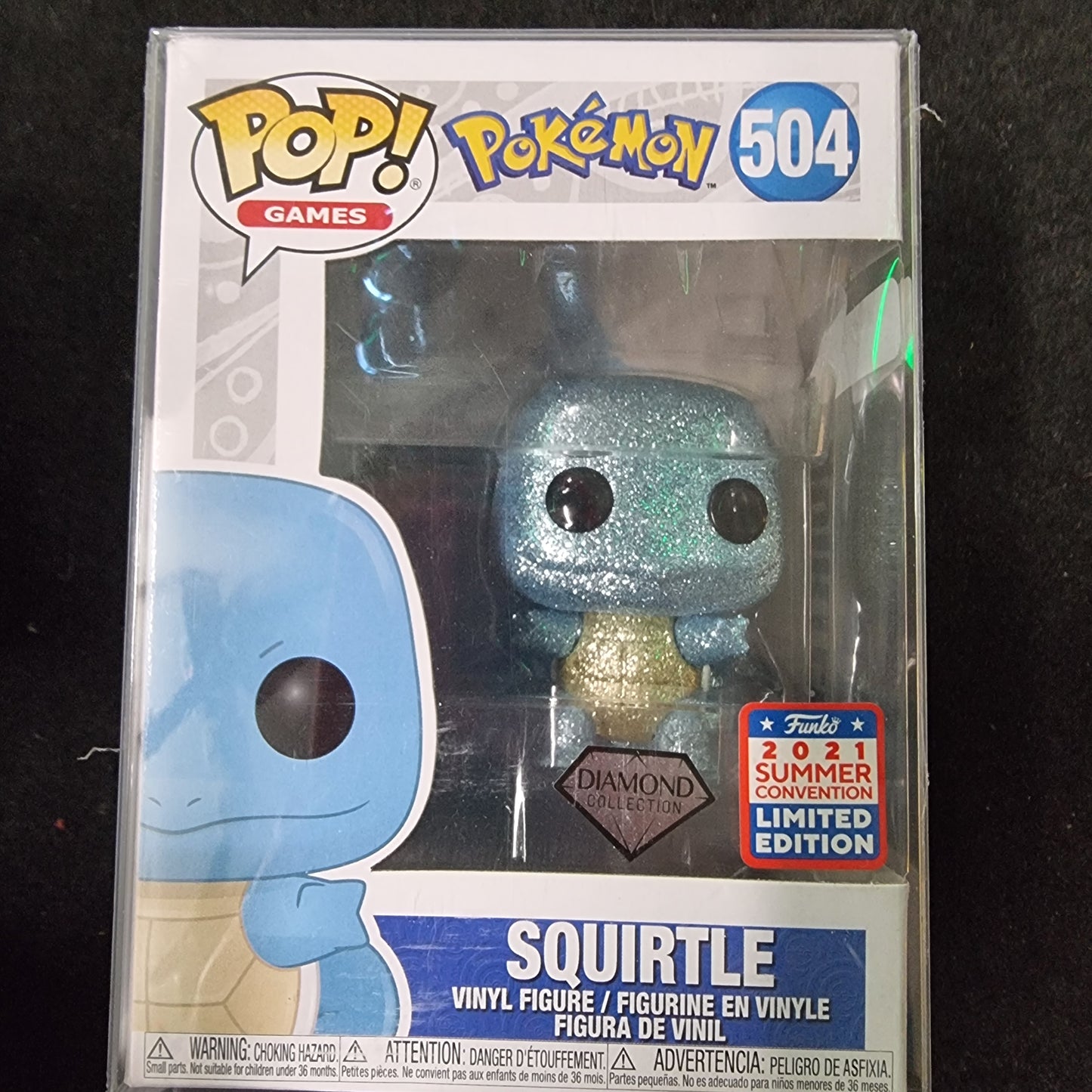 FUNKO POP POKEMON SQUIRTLE DIAMOND COLLECTION 2021 SUMMER COLLECTION #504