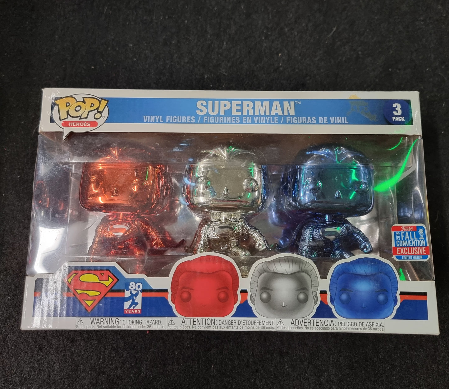 FUNKO POP SC SUPERMAN 3 PACK FALL CONVENTION EXCLUSIVE