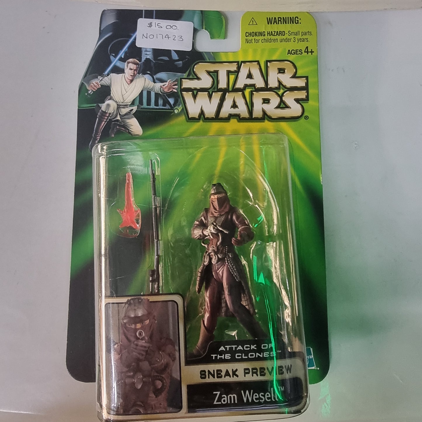 Zam Wesell Star Wars Attack Of The Clones Sneak Preview Figure On Card Hasbro