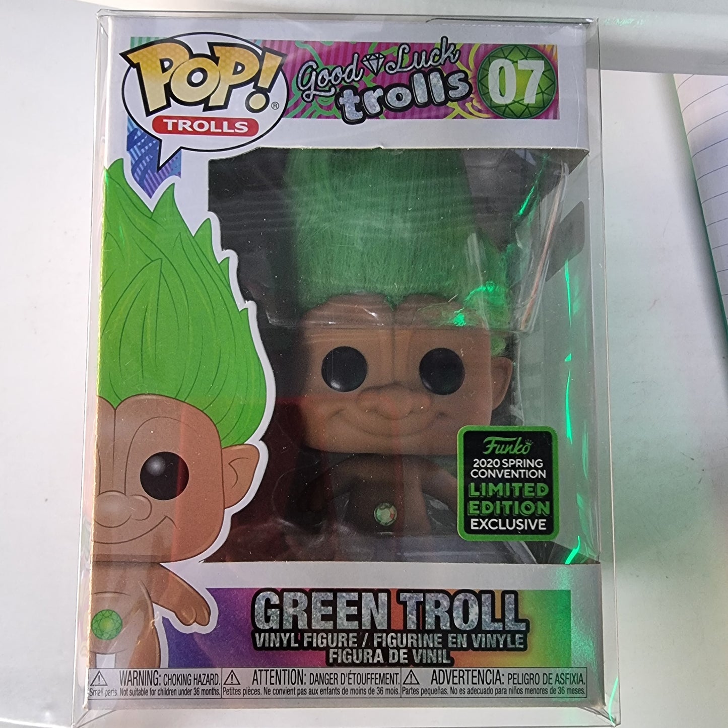 FUNKO POP GOOD LUCK TROLLS GREEN TROLL 2020 SPRING CONVENTION LIMITED EDITION #07