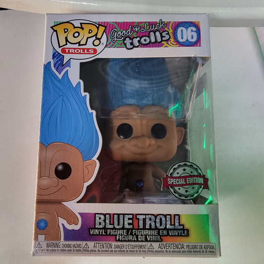 FUNKO POP GOOD LUCK TROLLS BLUE TROLL SPECIAL EDITION #06