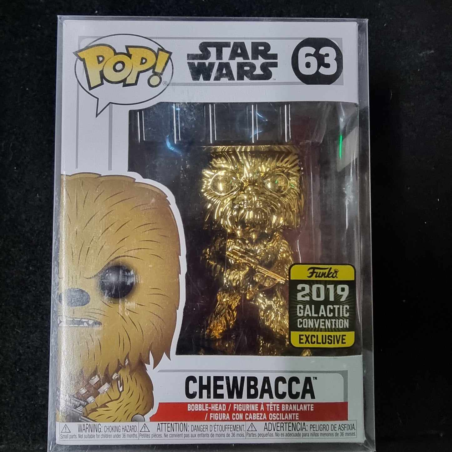 FUNKO POP STAR WAR CHEWBACCA 2019 GALACTIC CONVENTION EXCLUSIVE #63