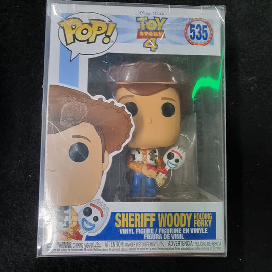 FUNKO POP TOY STORY 4 SHERIFF WOODY  HOLDING FORKY #535