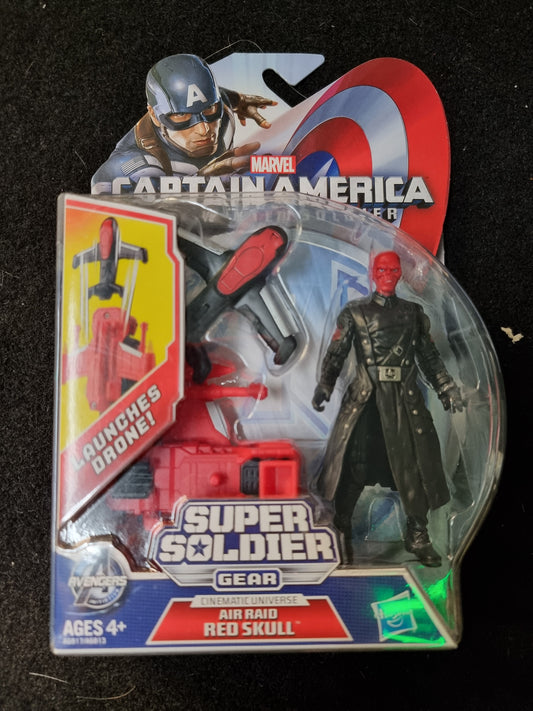 Hasbro Year 2013 Marvel "Captain America - The Winter Soldier" Super Soldier Gear Series 4 Inch Tall Action Figure - Air Raid RED SKULL with Drone Launcher and 1 Drone