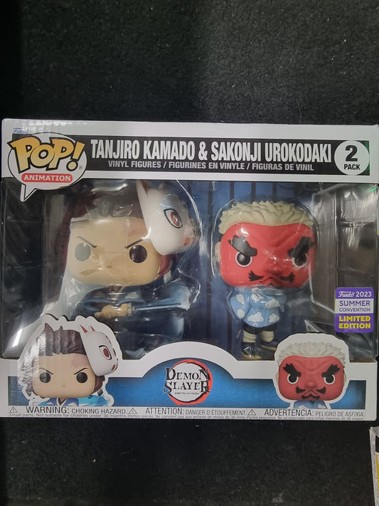 FUNKO POP DEMON SLAYER TANJIRO KAMANDO & SAKONJI UROKODAKI 2 PACK