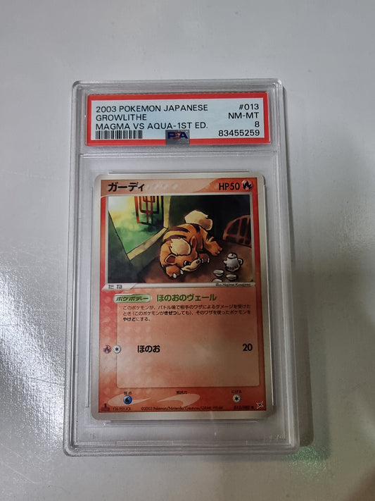 2003 Pokémon Japanese Growlithe Magma VS Aqua Psa 8