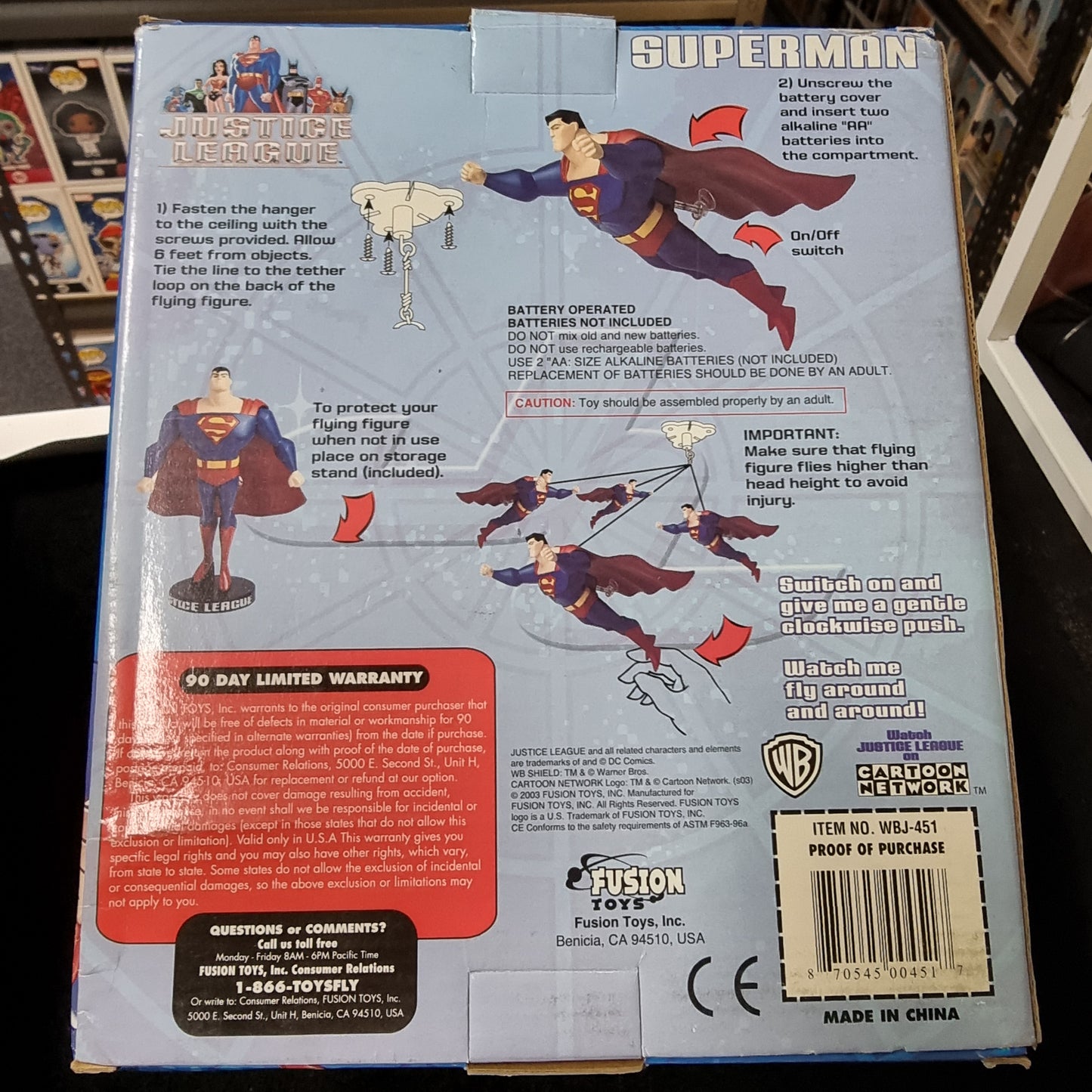 JUSTICE LEAGUE FLYING SUPERMAN FIGURE