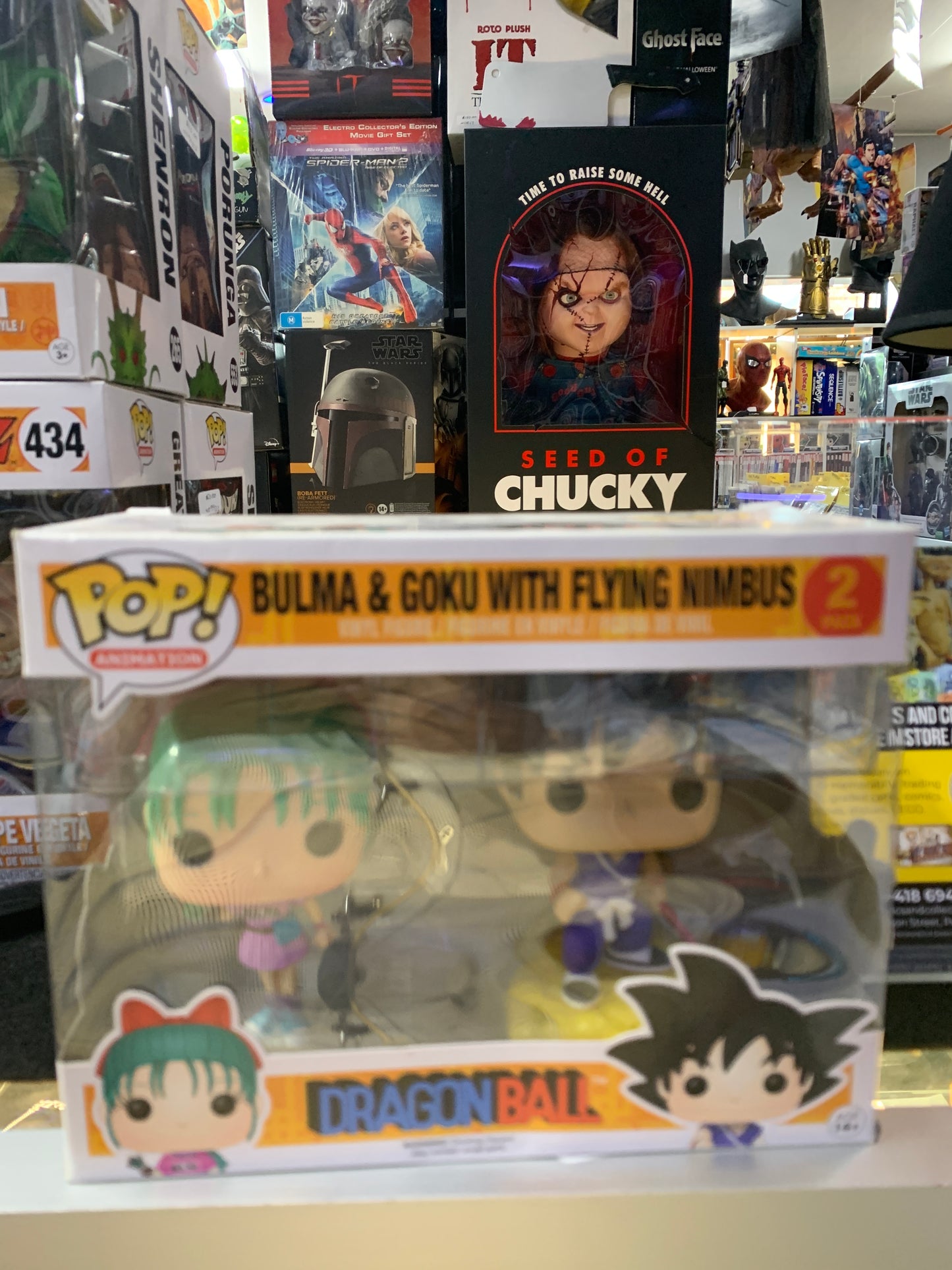 Pop funko dragon ball bulma and Goku with flying nimbus