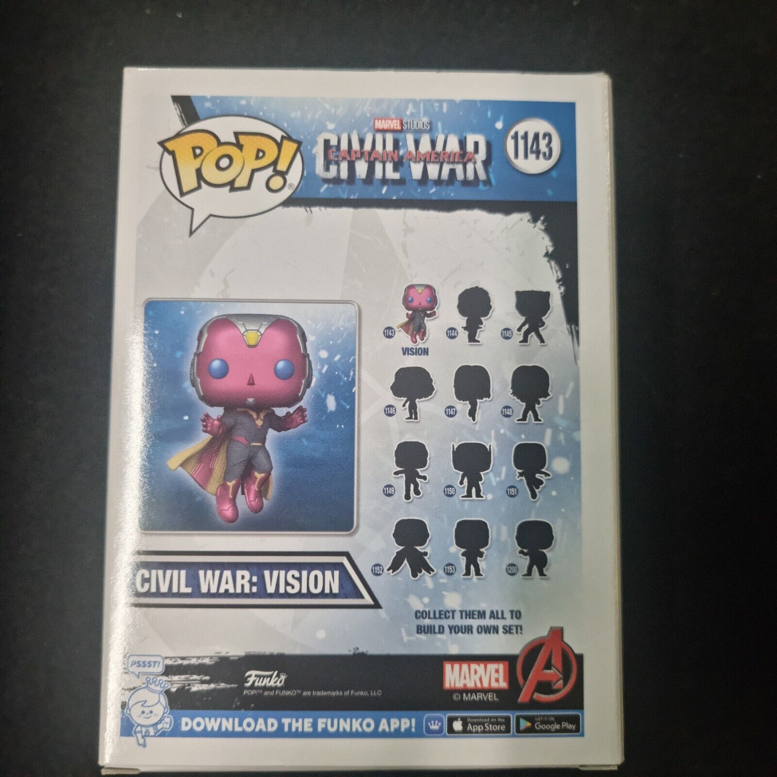 Marvel Funko Pop - Civil War: Vision - Civil War - No. 1143