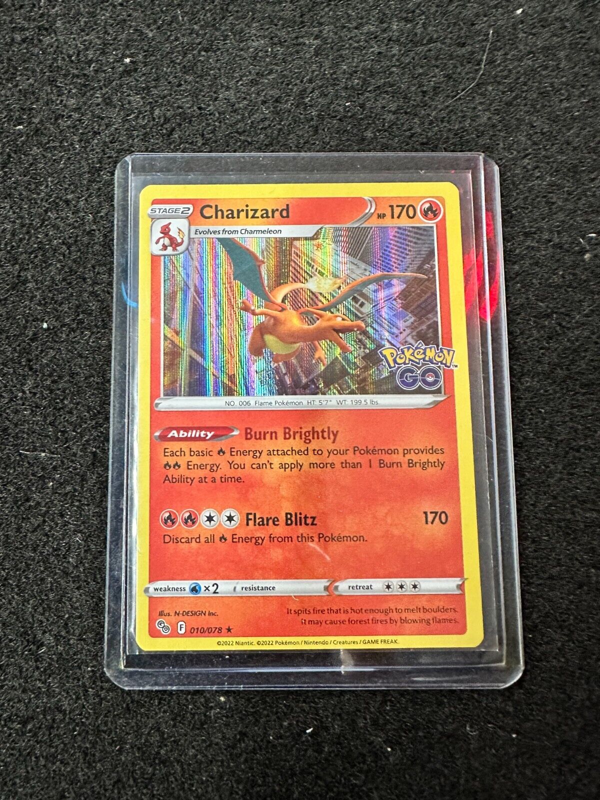 Charizard Holo Rare 2022 Pokémon GO Burn Brightly