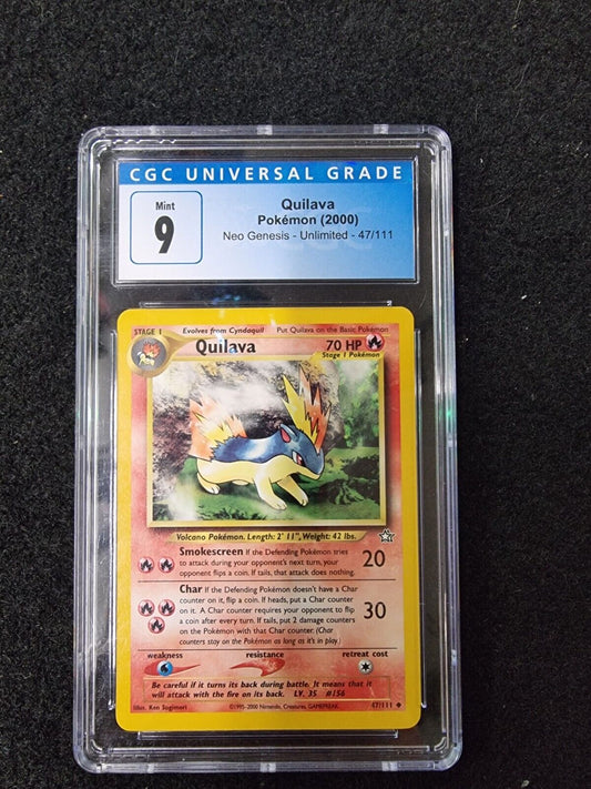 Pokemon 1st Edition Neo Genesis Quilava 47/111 CGC 9