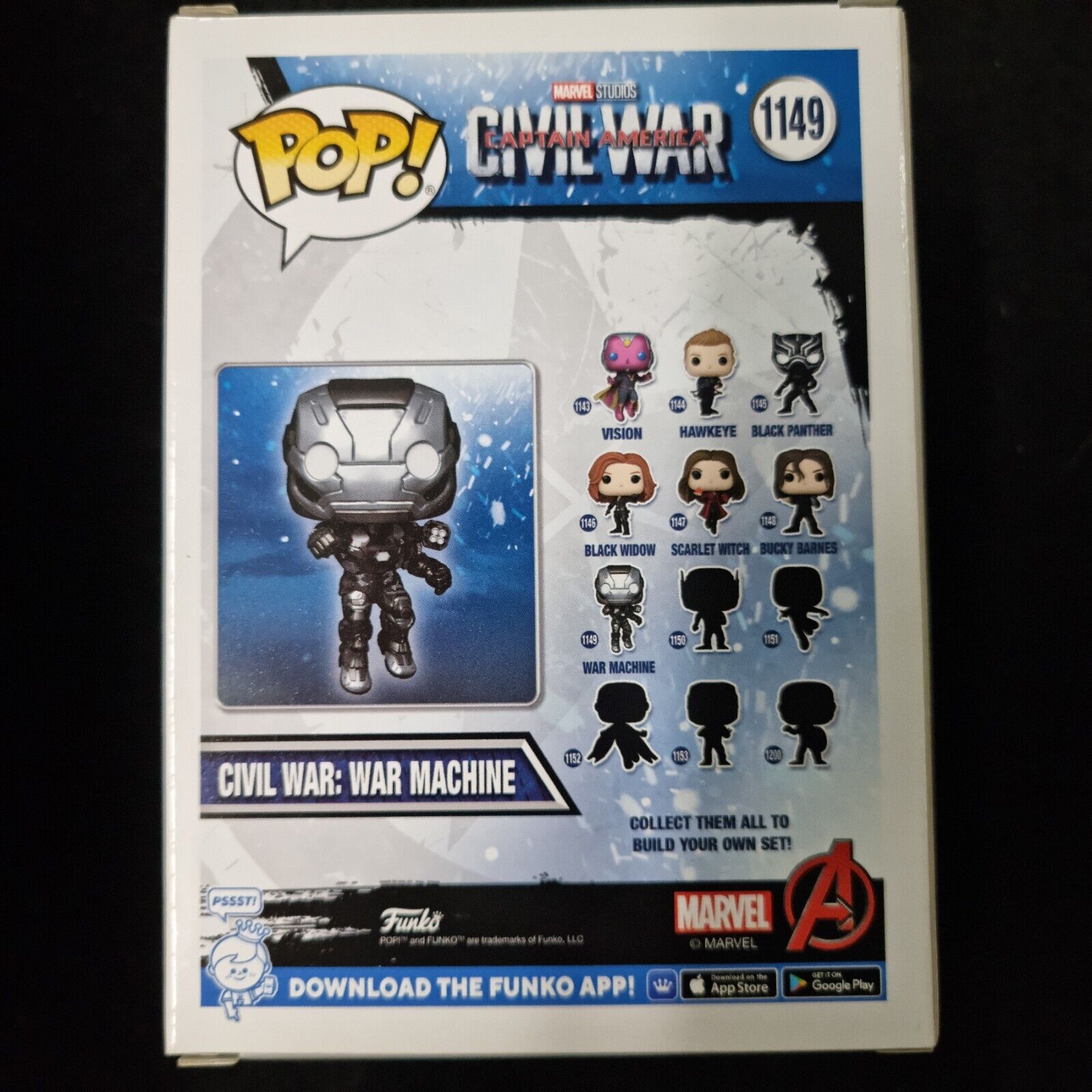 Funko Pop! Civil War: War Machine Vinyl Figure 1149 2023 Amazon Exclusive 