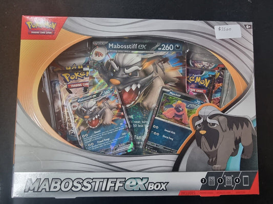 Pokemon TCG Mabosstiff ex Box Factory Sealed Display with 4 Booster Packs