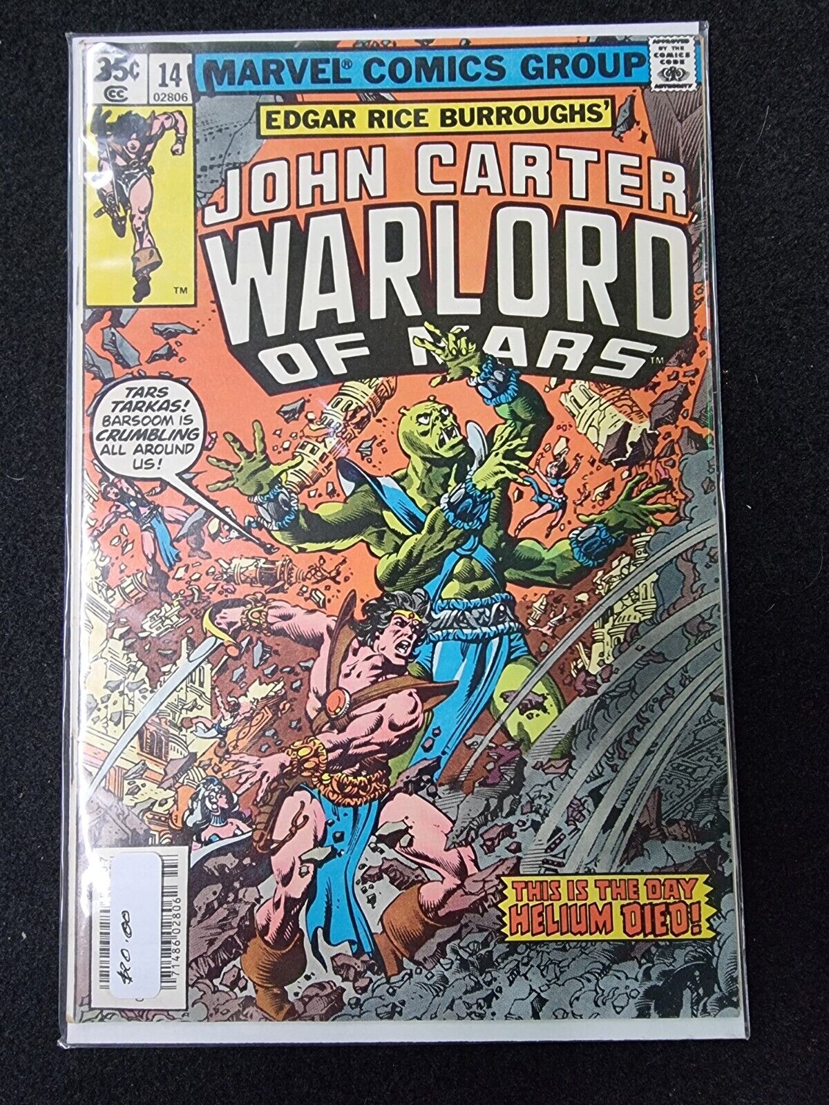 JOHN CARTER WARLORD OF MARS #14  MARVEL COMICS 1978 VF NEWSSTAND