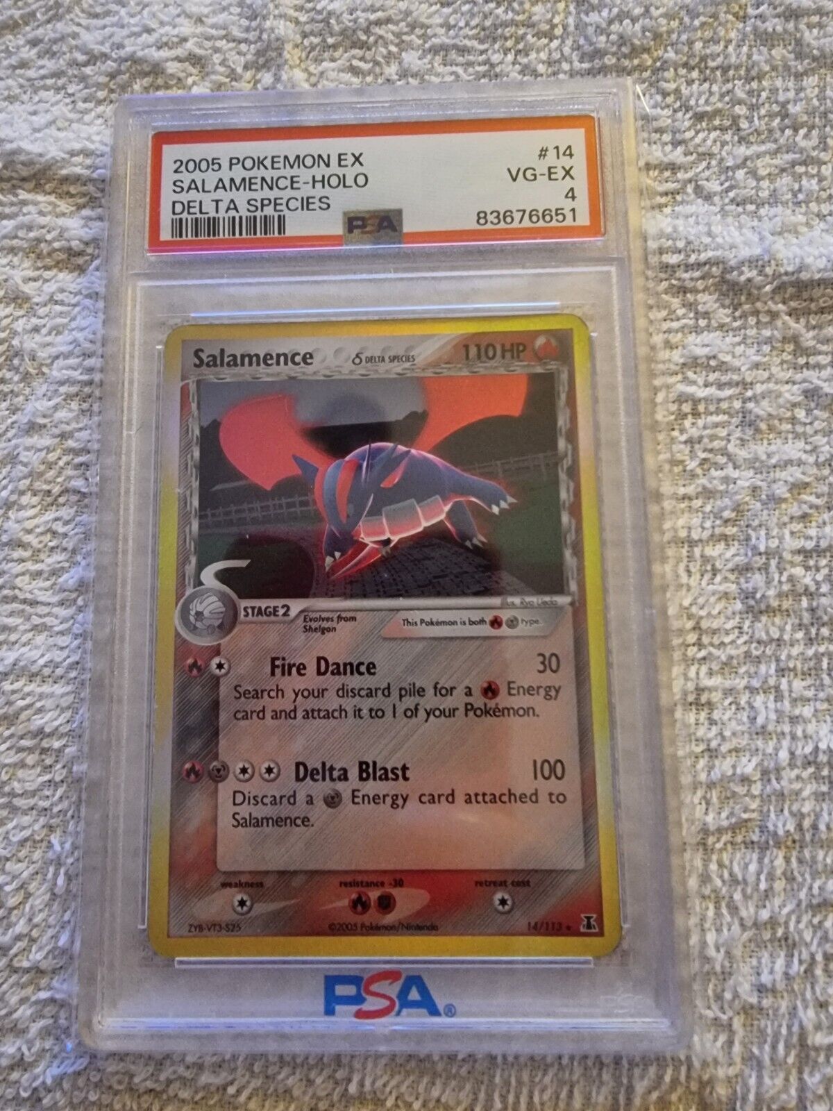 Graded PSA 4 2005 Pokemon EX SALAMENCE #14 HOLO Delta Species