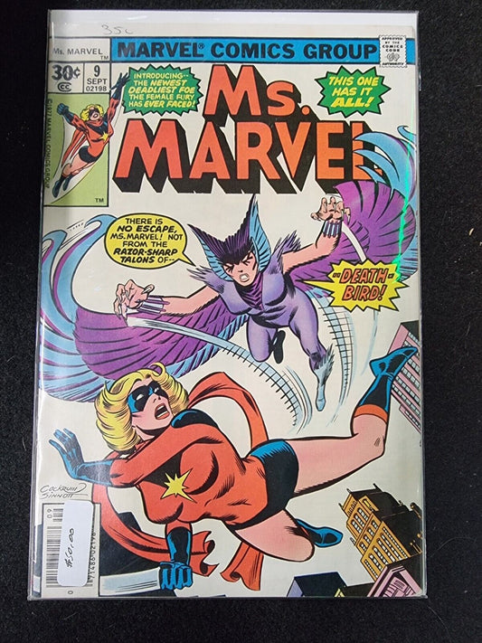 Ms. Marvel 9 NEWSSTAND 1st App Deathbird Marvel Comics Bronze Age 1977