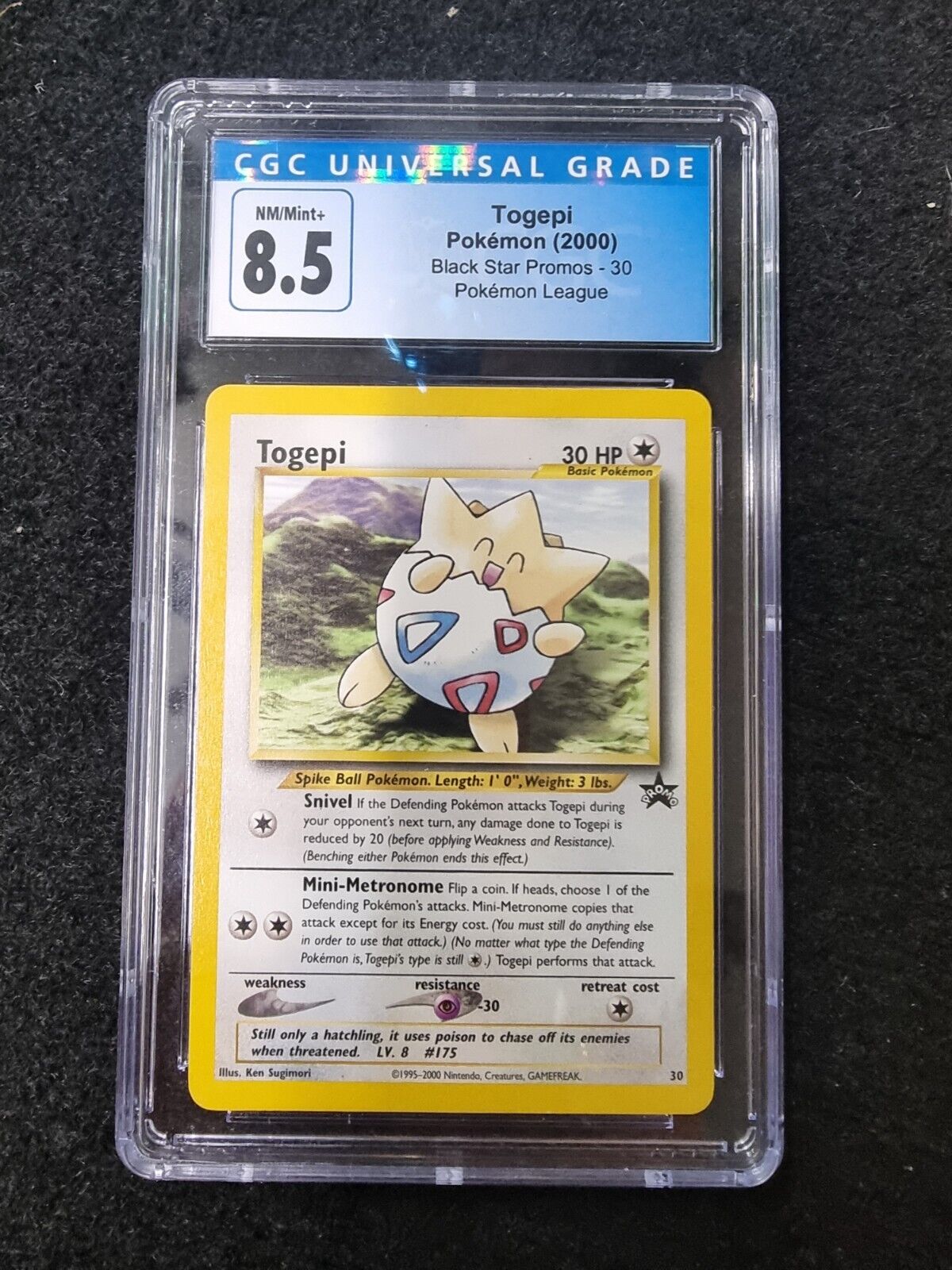 2000 Pokemon Black Star Promo Togepi 30 CGC 8.5 PSA BGS