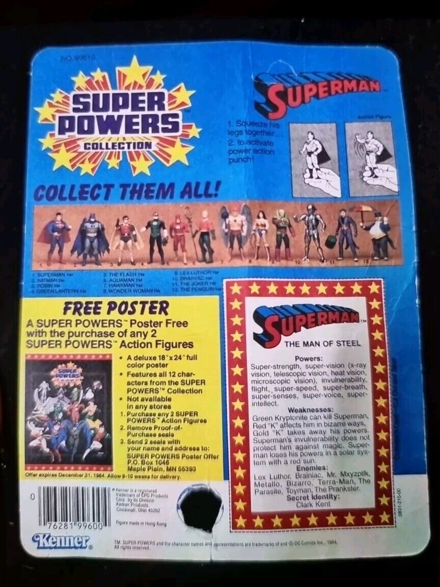 Kenner 1984 DC Super Powers Collection Superman Action Figure 