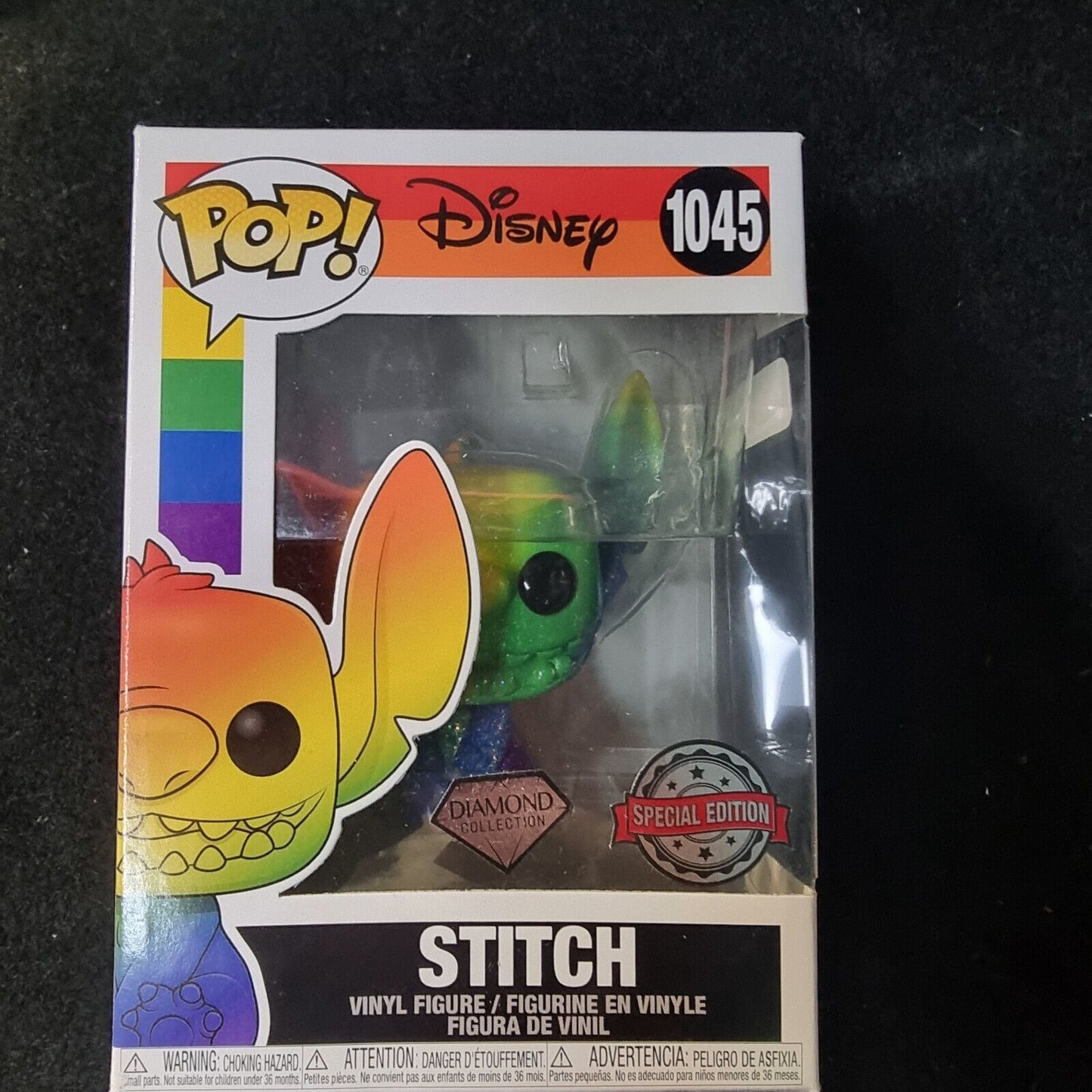 Funko Pop! Disney Rainbow Pride Stitch #1045 Diamond Collection Special Edition 