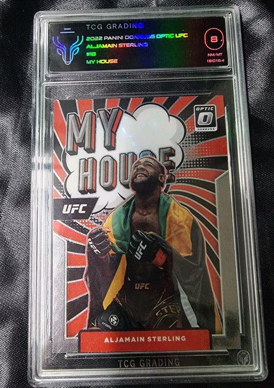 Aljamain Sterling My House Red Holo /99 UFC MMA 2022 Panini Donruss Optic #18 