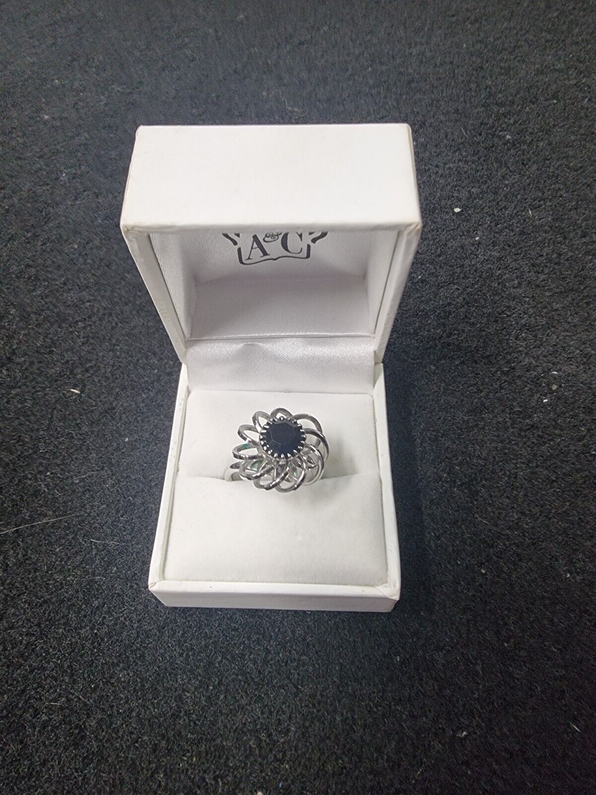 925 Solid Sterling Silver Black Onyx Ring 