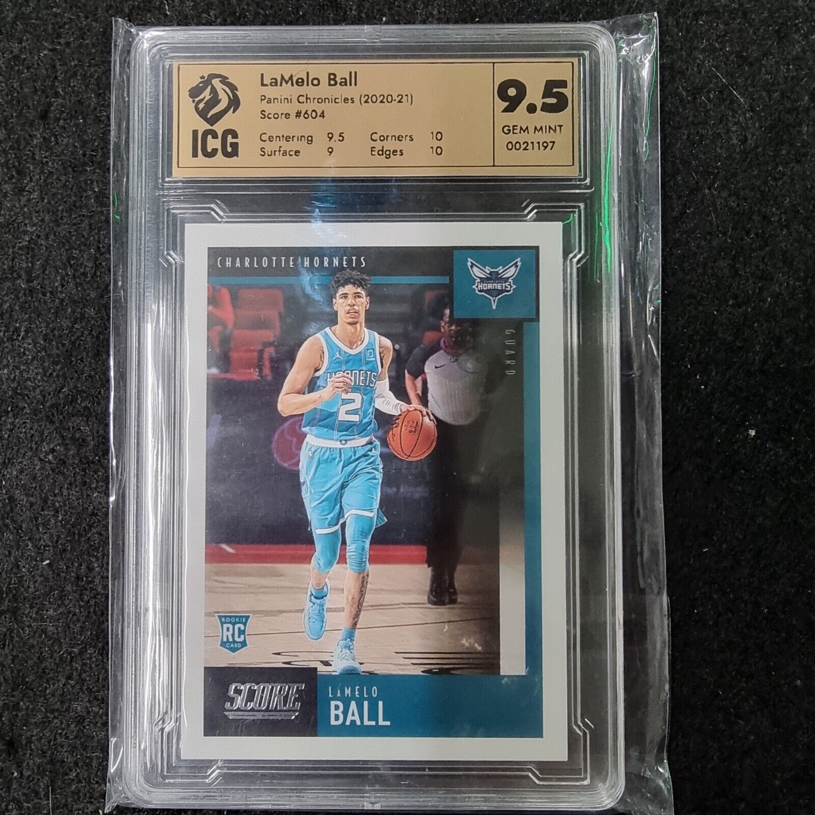 2020-21 Chronicles NBA Lamelo Ball Score Rookie Charlotte Hornets RC 9.5 GEM MIN