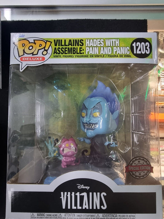 Disney Villains Assemble - Hades with Pain & Panic #1203 Deluxe Funko Pop Vinyl