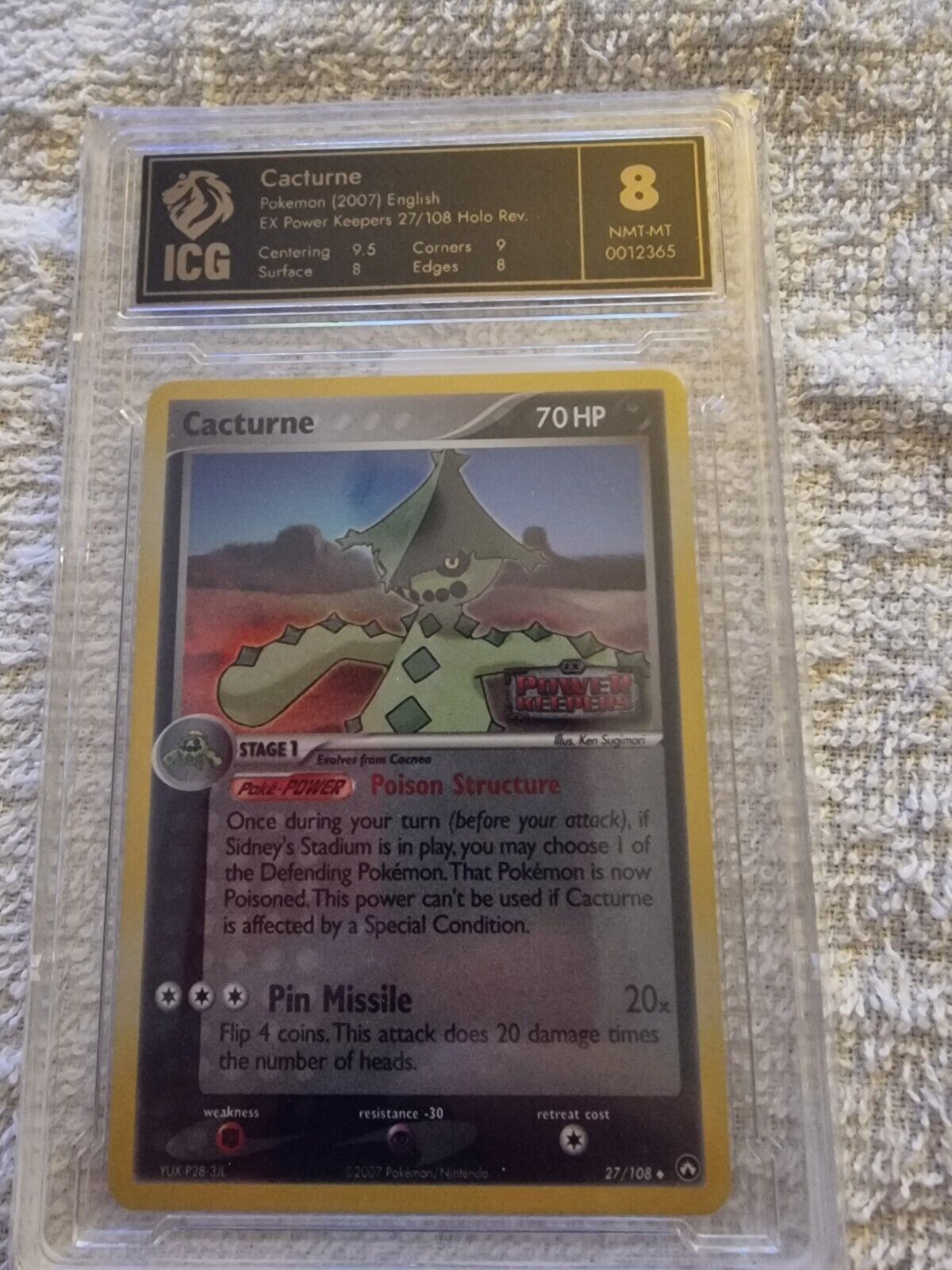 2007 EX Power Keepers Cacturne Reverse Holo ICG 8 NMT -MT