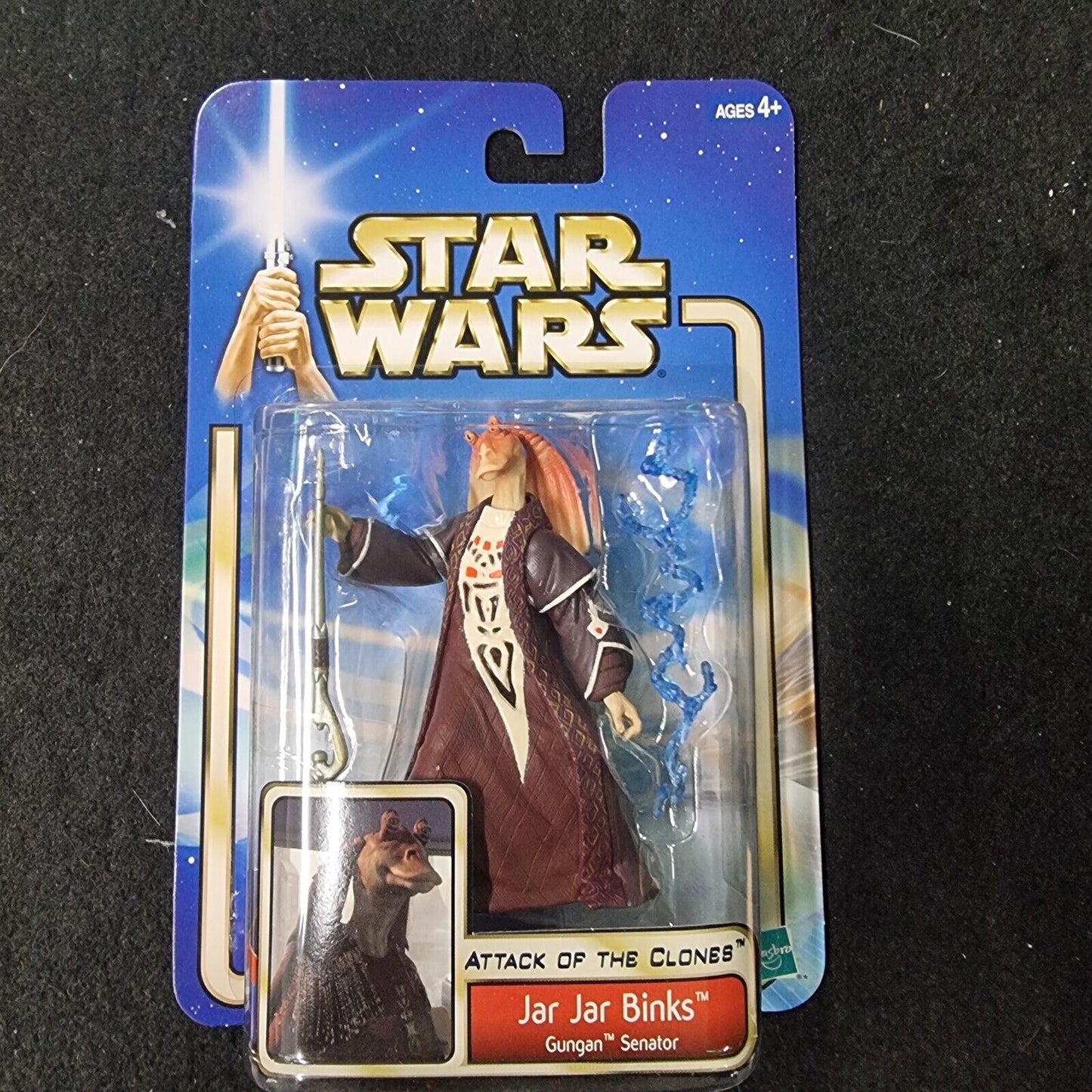 2002 STAR WARS ATTACK OF THE CLONES JAR JAR BINKS 4 INCH FIGURE NIB